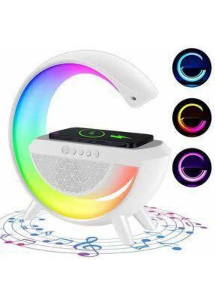 Bluetooth Hoparlör G Şekli Atmosfer Akıllı Rgb Lamba Wireless Kablosuz Şarj