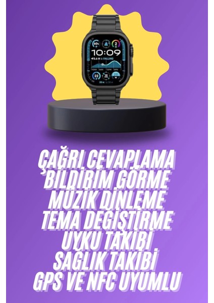 Haino Teko Ultra 3 Kordonlu Amoled Ekran Akıllı Saat Çok Fonksiyonlu Uyku ve Sağlık Takibi