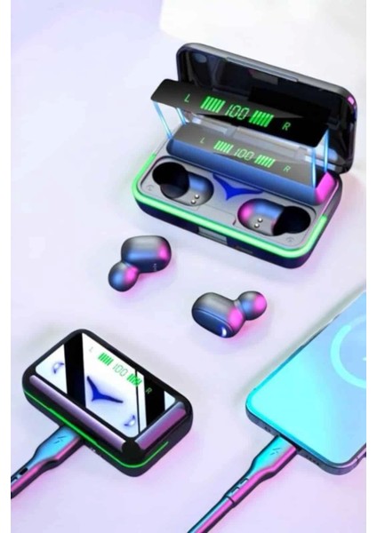 Powerbank Özellikli Kablosuz Bluetooth Kulaklık Rgb Işıklı modelleri