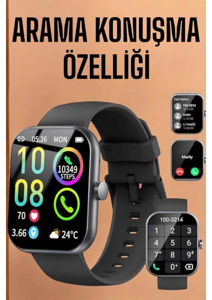 Akıllı Saat Tema Değiştirme Bluetooth Bağlantılı Arama Cevaplayan
