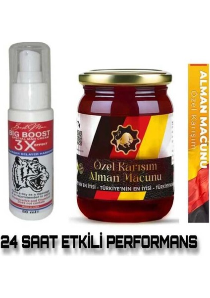 Big Boost 3x Effect Delayer Hardener Cream + Alman Macunu Erkek Performans 240 gr