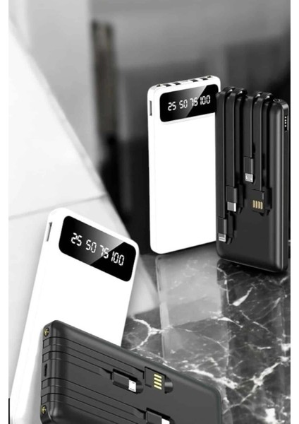 20.000 Mah LED Işıklı LCD Ekran USB Girişli Type-C Lightning Powerbank modelleri