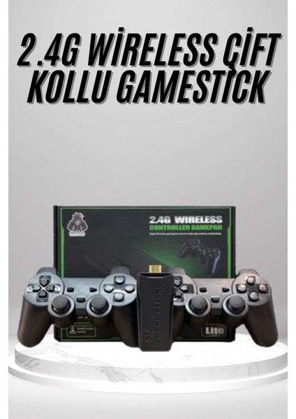 2. 4g Uyumlu Kablosuz Çift Kol Atari Retro 20000 Oyun Game Stick