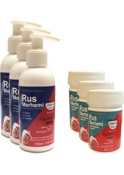 Olegovich Medicine Tüy Dökücü Azaltıcı Rus Merhemi 150 ml 3 Adet + Genital Bölge Merhemi 50 ml 3 Adet - 000031KI