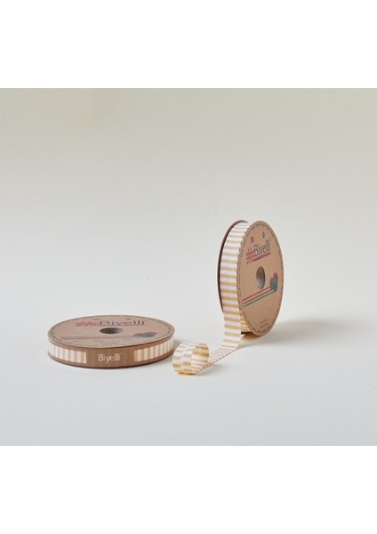 Biye Kalın Çizgili Katlı F06 Sarı 2 cm 25 Metre %65 Koton %35 Polyester