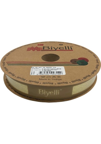 Biye Simli Katlı Ka Altın 2 cm 25 Metre %50 Simli % 50 Polyester