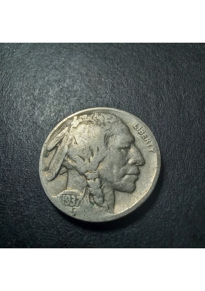 3996368076B7EB1010 1937 Buffalo 5cent Ççt+ Eski Yabancı Madeni Para