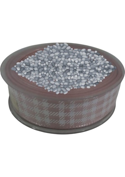 Tafta Ekoseli Kurdele 25 mm Pudra 1 Metre