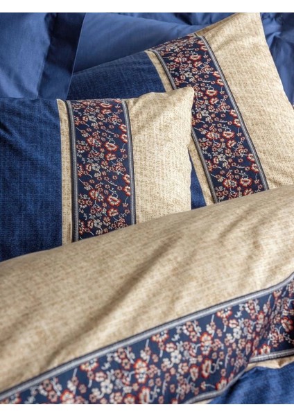 Cotton Box Folk Art Çift Kişilik Nevresim Takımı Rayen Lacivert