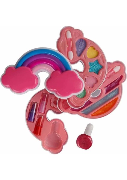 Gökkuşağı Şekilli 3 Katlı Makyaj Güzellik Seti