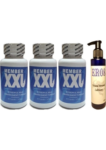 Xxl Erkeklere Özel 60LI 3 Adet + Eros Natural Personal Lubricant 125ML Lubricant Jel