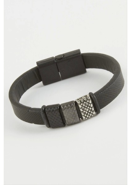 Noktalı Kaliteli Mıknatıslı Suni Deri Bileklik