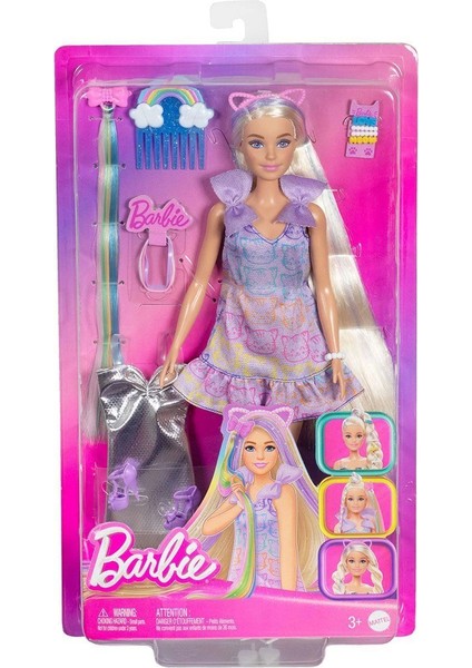 JCT72 Barbie Upuzun Muhteşem Saçlı Bebek - Saç Tasarım Oyun Seti