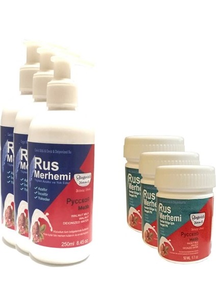 Hintohu Tüy Dökücü Azaltıcı Rus Merhemi 250 ml 3 Adet+Genital Bölge Merhemi 50 ml 3 Adet - 000031KI