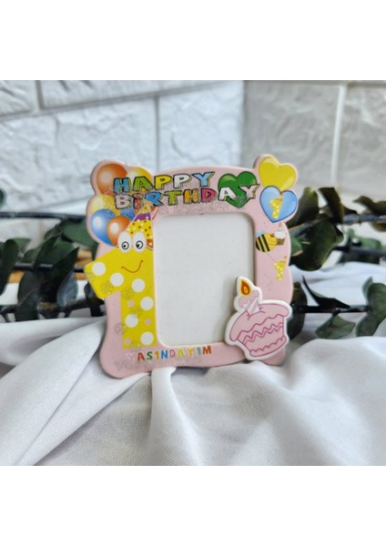 25 Adet Çerçeve 1 Yaş Doğum Günü Hediyesi Pembe Kız Bebek