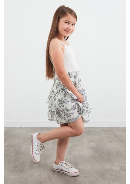 Desenli Kız Çocuk Etek modelleri