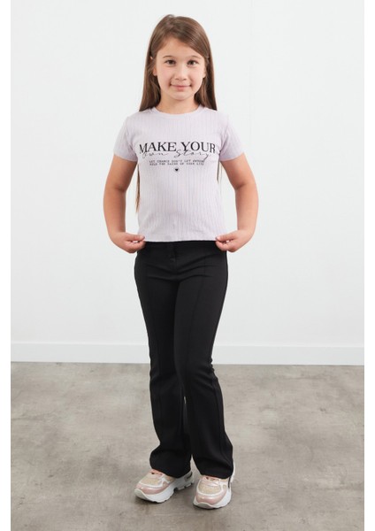 Make Your Own Story Baskılı Kız Çocuk Penye Tişört fırsatları