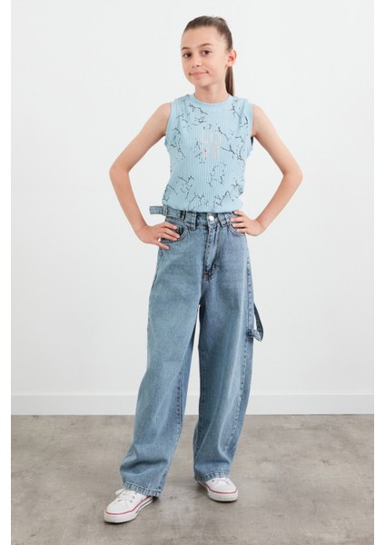 Fitilli Love Baskılı Beli Lastikli Kız Çocuk Tişört fiyatları