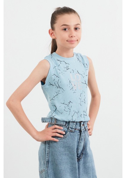 Fitilli Love Baskılı Beli Lastikli Kız Çocuk Tişört modelleri