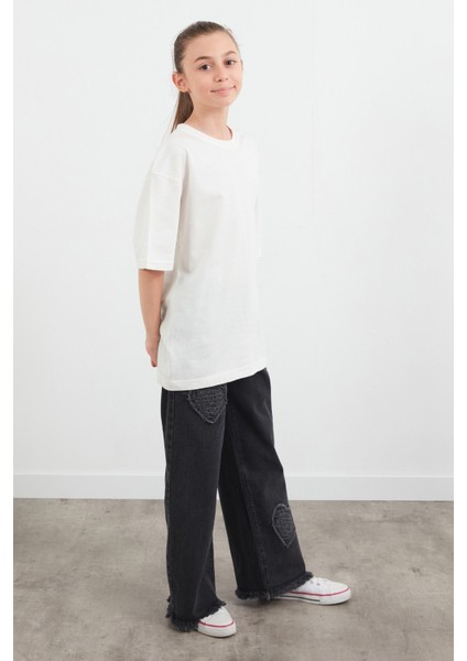 Sırtı Gül Baskılı Kız Çocuk Tişört fırsatları