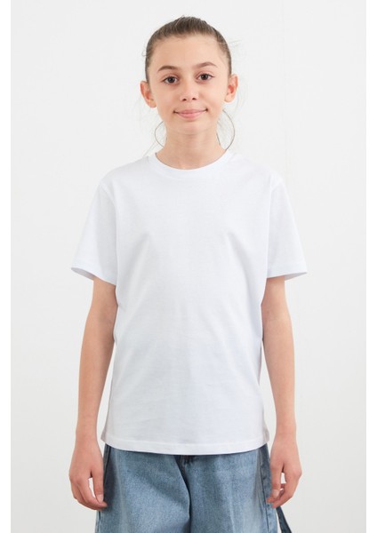 %100 Pamuk Basic Unisex Çocuk Tşört fırsatları