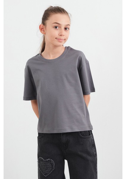 %100 Pamuk Basic Kız Çocuk Tişört