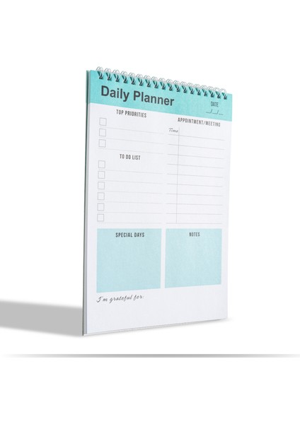 Günlük Planlayıcı Defter, Yapılacaklar Listesi, Planlayıcı Ajanda, Görev Kontrol Listesi (İngilizce)- Yeşil