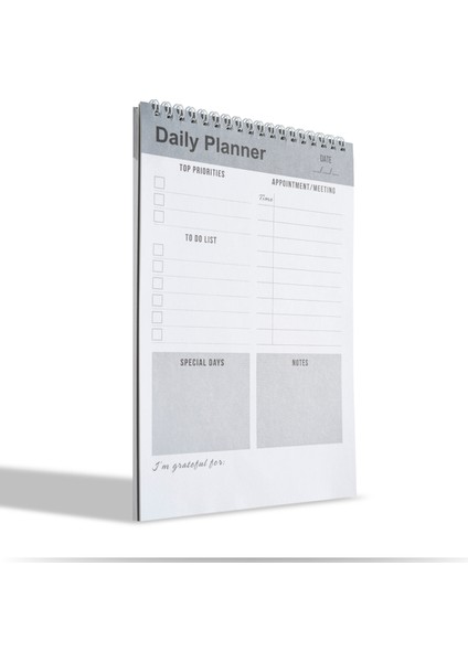 Günlük Planlayıcı Defter, Yapılacaklar Listesi, Planlayıcı Ajanda, Görev Kontrol Listesi (İngilizce)- Gri