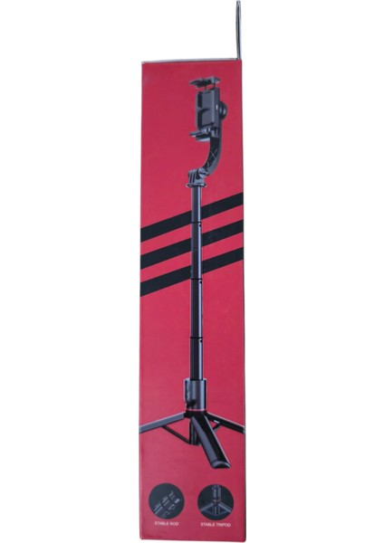 Gimbal Özellikli 360° Dönebilen Bluetooth Kumandalı Tripod Olabilen Selfie Çubuğu – Titreşimsiz, Net ve Şık Çekimler