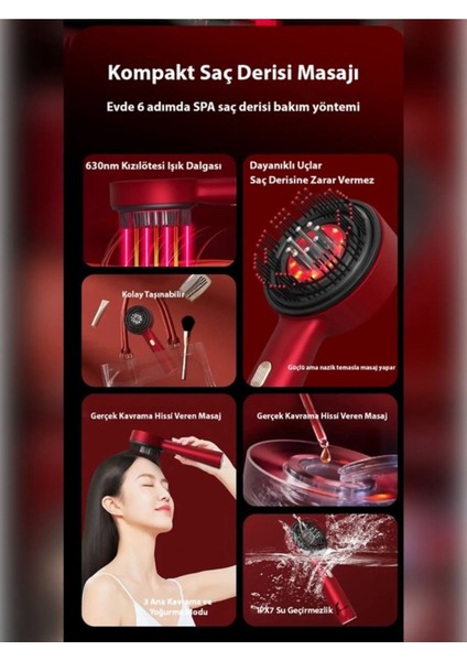 Şarjlı ve Titreşimli Saç Masaj Tarağı Bakım Yağı Hazneli Fırça fiyatları