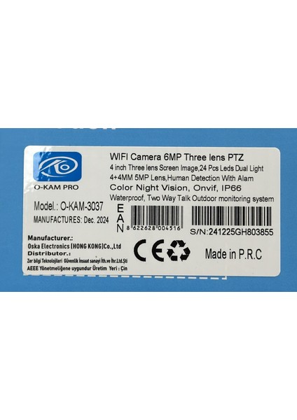 3037 Wifi 6mp Ptz 3 Lens Ip Kamera modelleri