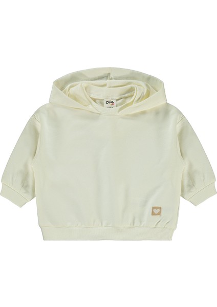 Erkek Bebek Kapüşonlu Sweatshirt 6-18 Ay Ekru