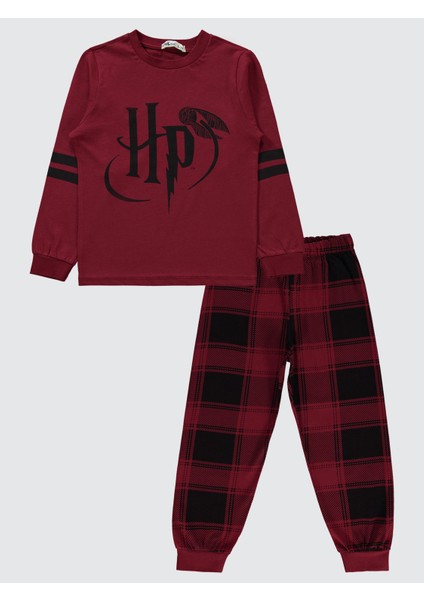 Erkek Çocuk Pijama Takımı 10-13 Yaş Bordo