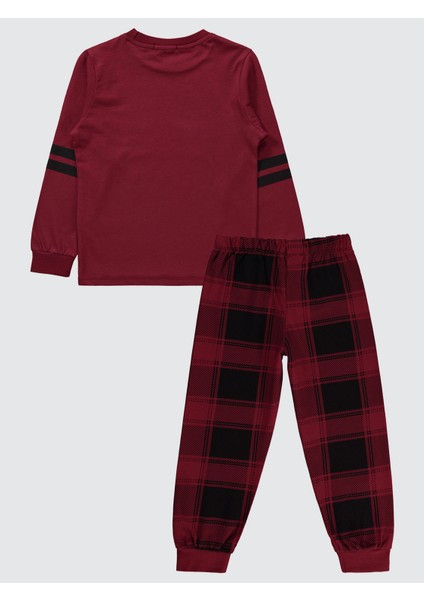 Erkek Çocuk Pijama Takımı 10-13 Yaş Bordo