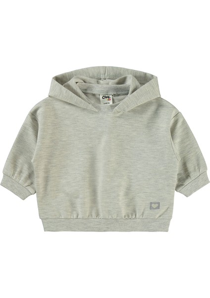 Erkek Bebek Kapüşonlu Sweatshirt 6-18 Ay Karmelanj