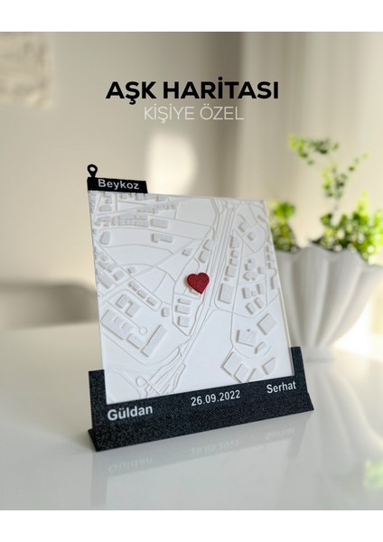 3 Boyutlu Kişiye Özel Aşk Haritası | Sevgiliye Manevi Hediye
