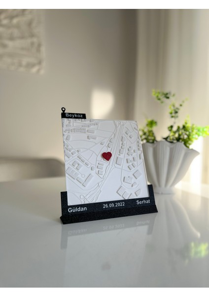 3 Boyutlu Kişiye Özel Aşk Haritası | Sevgiliye Manevi Hediye