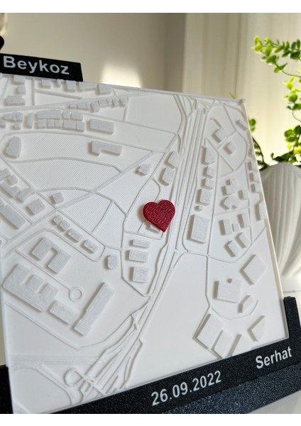 3 Boyutlu Kişiye Özel Aşk Haritası | Sevgiliye Manevi Hediye