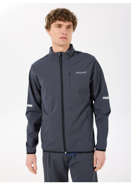 D5SM-TRC3758 Antrasit Kapüşonlu Standart Kalıp Erkek Trençkot