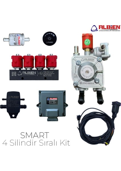 Kesicili Sıralı Sistem Smart 4 Silindir Lpg Kit
