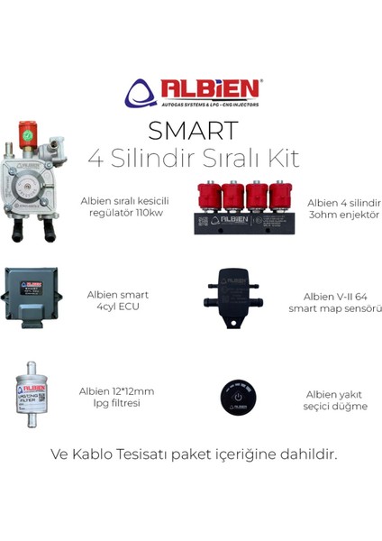 Kesicili Sıralı Sistem Smart 4 Silindir Lpg Kit fiyatları