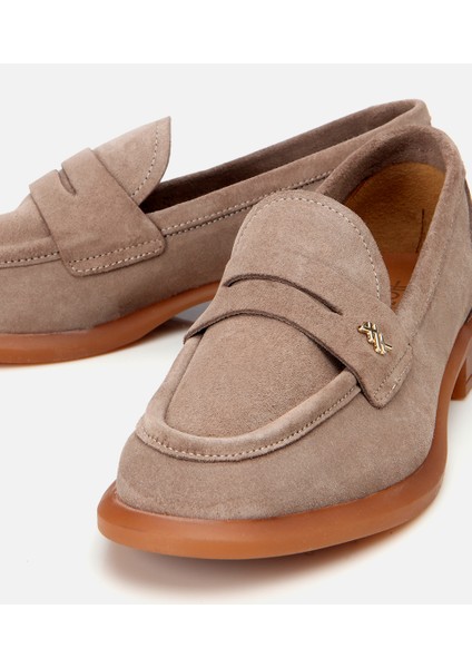 01AYH306200A450 KADIN Süet Deri Vizon Esnek Tabanlı Klasik Loafer modelleri