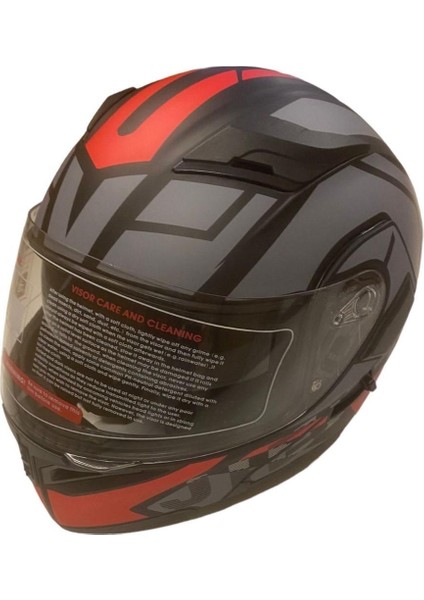 Jk-20 JK902 Çene Pedli Güneş Vizörlü Çeneden Açılır Kask [h-1 Red ] L