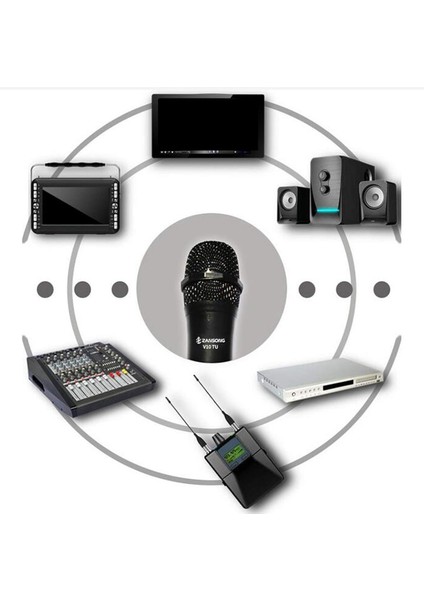 Kablosuz El Mikrofonu + USB Alıcı , Vhf 268.85/262.85MHZ , Öğretmen, Karaoke ve Sunumlar Için