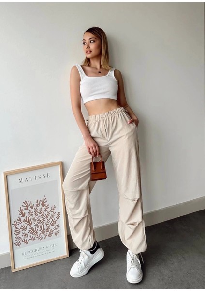 Paraşüt Pantolon Bej