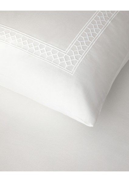 Modello Nakışlı Pamuk Saten Çift Kişilik Nevresim Takımı 200 x 220 cm Beyaz fırsatları