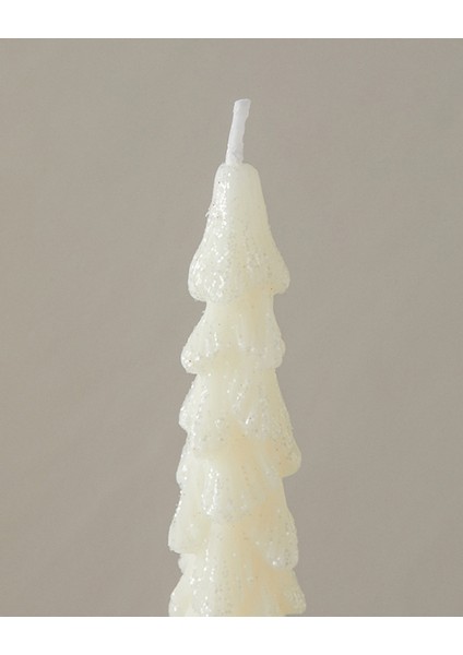 Yılbaşı Christmas Tree 2'li Mum 26,4x5,7x3,5 cm Ekru modelleri