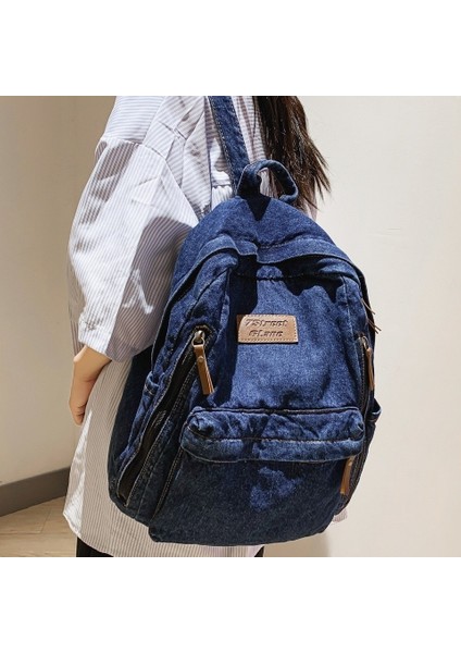 Basit Trend Dayanıklı Denim Çanta Üniversite Lise Ortaokul Öğrenci Çanta (Yurt Dışından) fiyatları