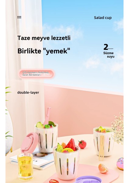 Ev Yapımı Dondurma Bardağı Taşınabilir Çift Katmanlı Drenaj (Yurt Dışından)