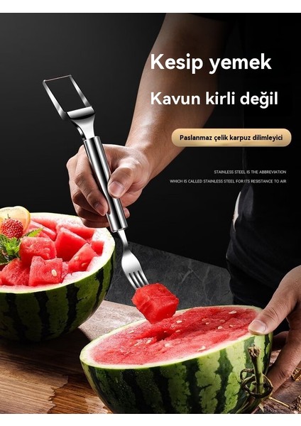 Karpuz Dilimleme Aracı, Kavun Yemek ve Kavun Kesme Çatalı Için Çift Amaçlı (Yurt Dışından) fiyatları